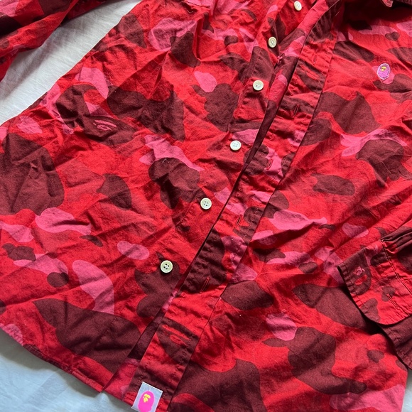 Bape red camo bd shirt XS woman's - Picture 6 of 6